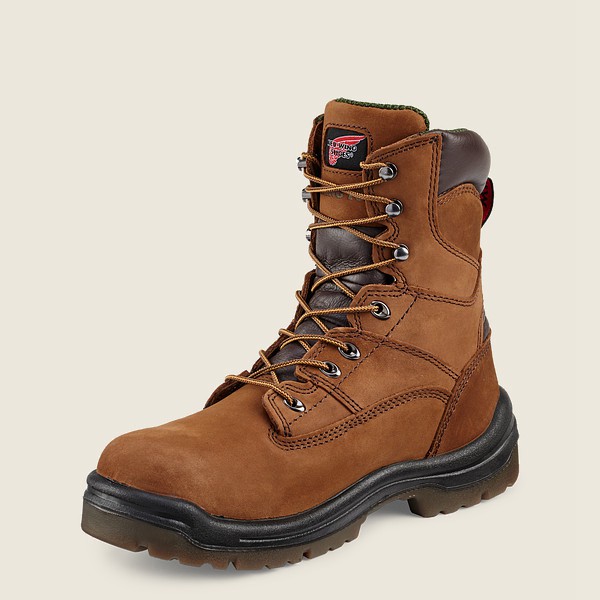 Red Wing Work Boots Mens Brown - King Toe® - 8-inch Waterproof Soft Toe - 5718630-EQ